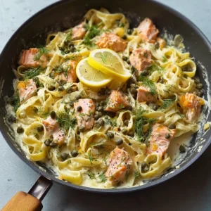 15-Minute Creamy Lemon Salmon Pasta