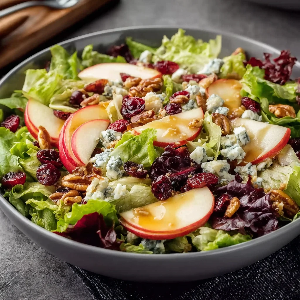 Apple Walnut Cranberry Salad Homemade Maple Dressing