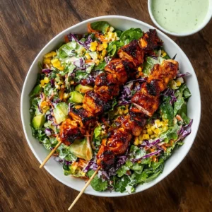BBQ Chicken Skewer Salad