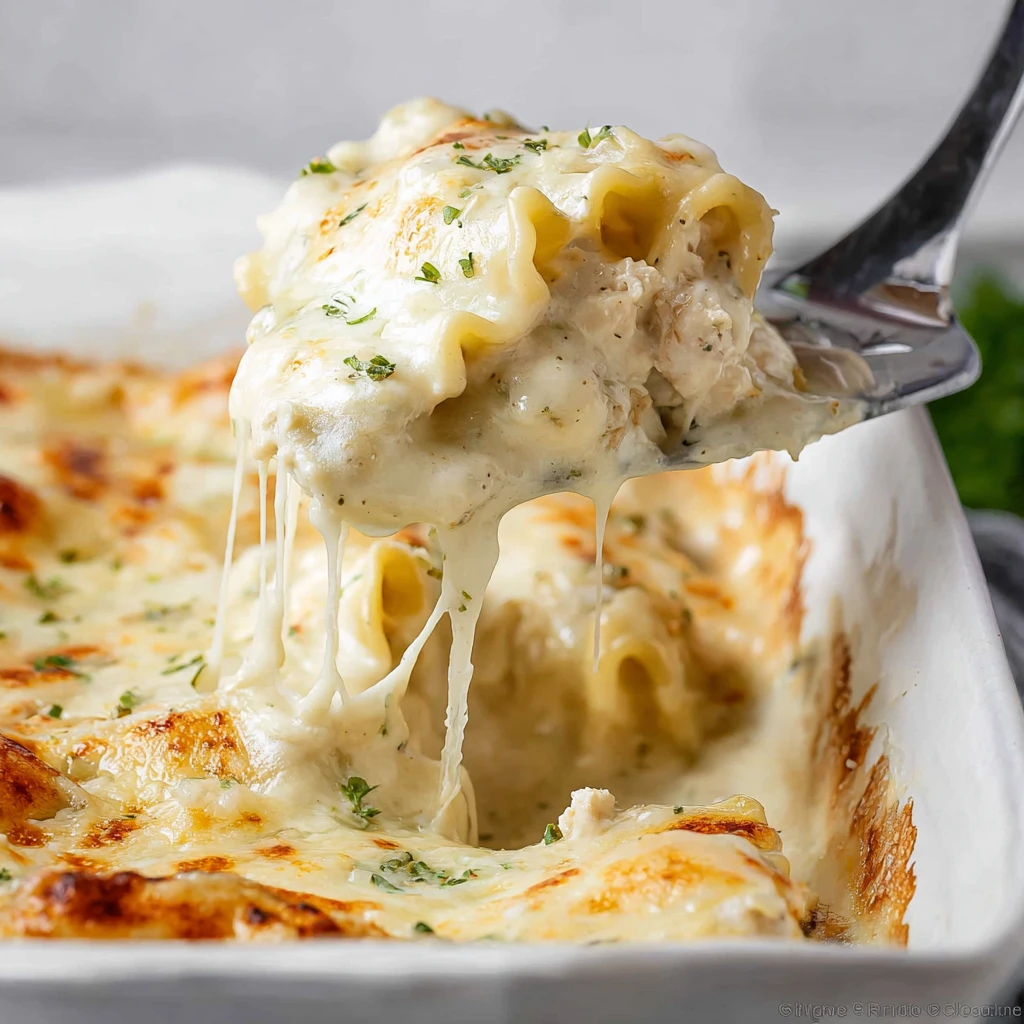 Chicken Alfredo Lasagna Rolls