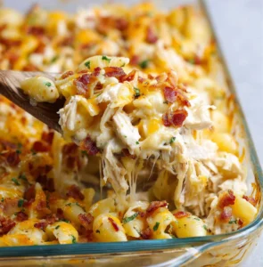 Chicken Bacon Ranch Casserole (Creamy & Cheesy!)