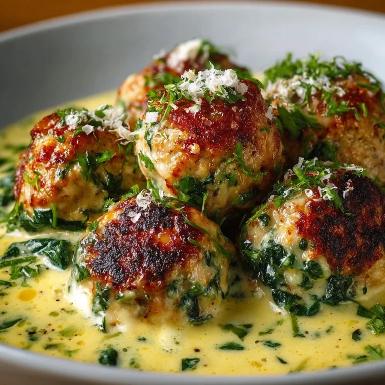 Chicken Ricotta Meatballs Creamy Spinach Alfredo