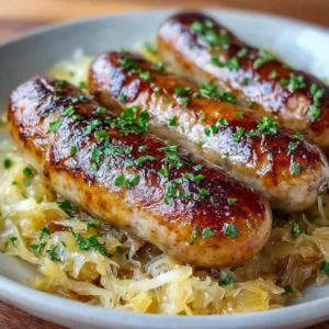 Comforting Bratwurst with Tangy Sauerkraut Recipe Easy Homemade Dinner Idea