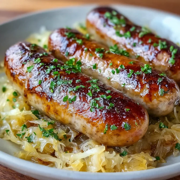 Comforting Bratwurst Tangy Sauerkraut Recipe Homemade Dinner Idea