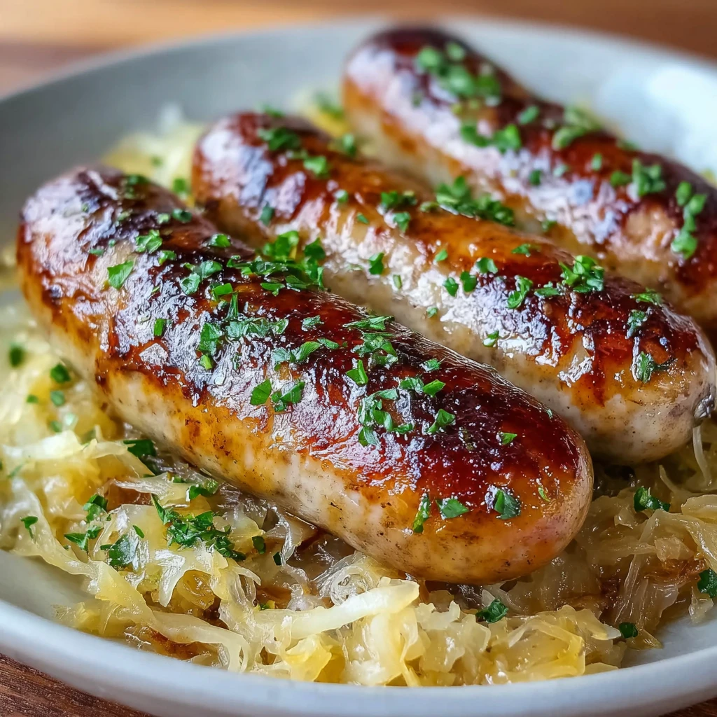 Comforting Bratwurst Tangy Sauerkraut Recipe Homemade Dinner Idea