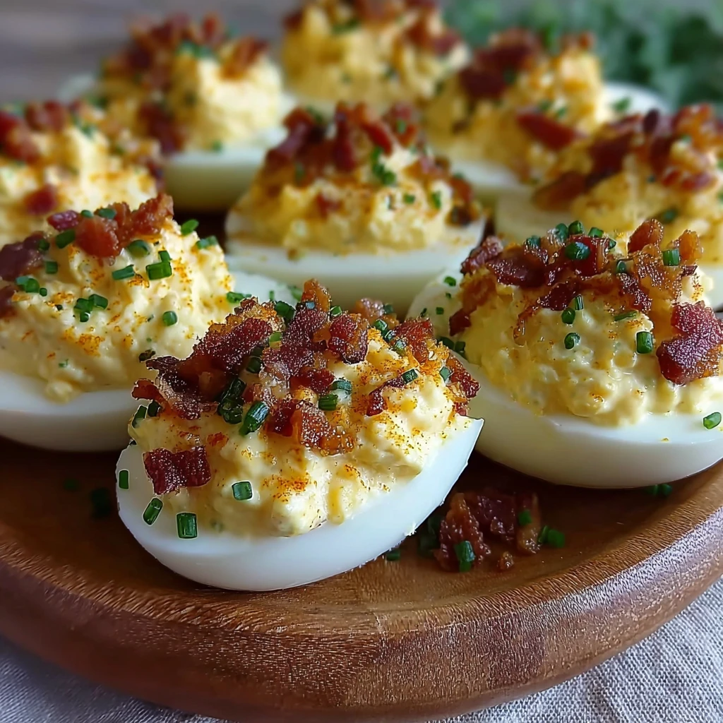 Creamy Deviled Eggs Bacon Chives Recipe Perfect Appetizers