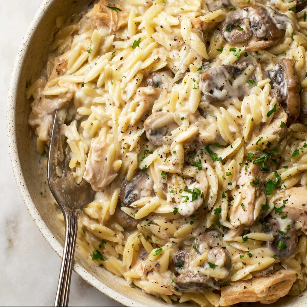 Creamy Mushroom Chicken Orzo
