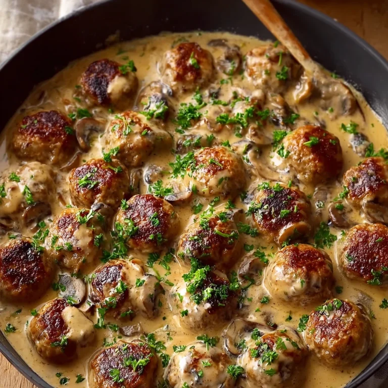 Creamy Turkey Meatballs Mushroom Sauce