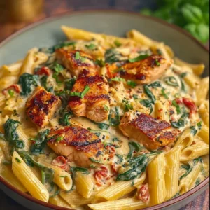 Creamy Tuscan Salmon Penne