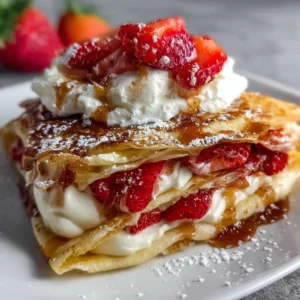 Crispy French Street Crêpes Recipe with Easy Fresh Strawberry Filling