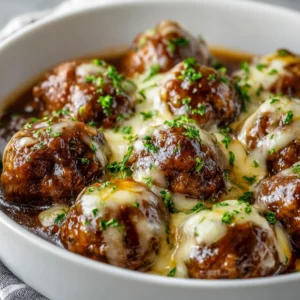 Crock Pot French Onion Beef Meatballs