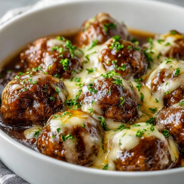 Crock Pot French Onion Beef Meatballs