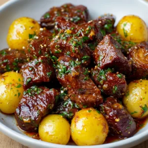 Crockpot Garlic Butter Beef Bites with Potatoes Recipe Delight