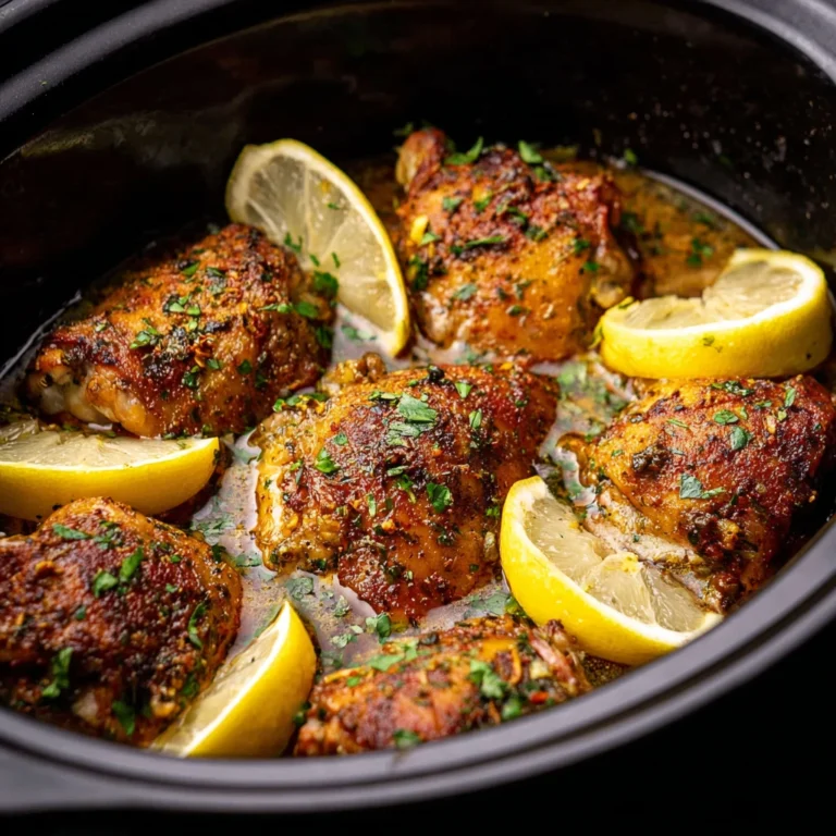 Crockpot Lemon Garlic Butter Chicken Thighs