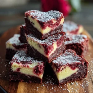 Decadent Red Velvet Heart-Shaped Cheesecake Brownies Recipe to Impress