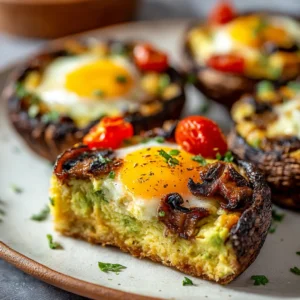 Delicious Avocado and Egg Stuffed Portobello Mushrooms Recipe