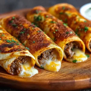 Easy Garlic Butter Beef Cheeseburger Rollups