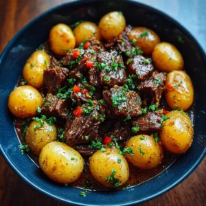 Easy Slow Cooker Garlic Butter Beef and Potatoes Recipe