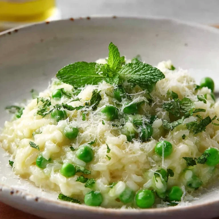 Fresh Creamy Pea Mint Risotto Recipe