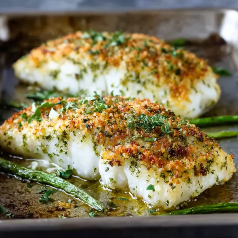 Garlic Parmesan Baked Halibut