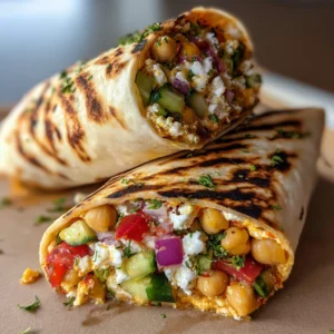 Greek Chickpea & Feta Warm Wraps