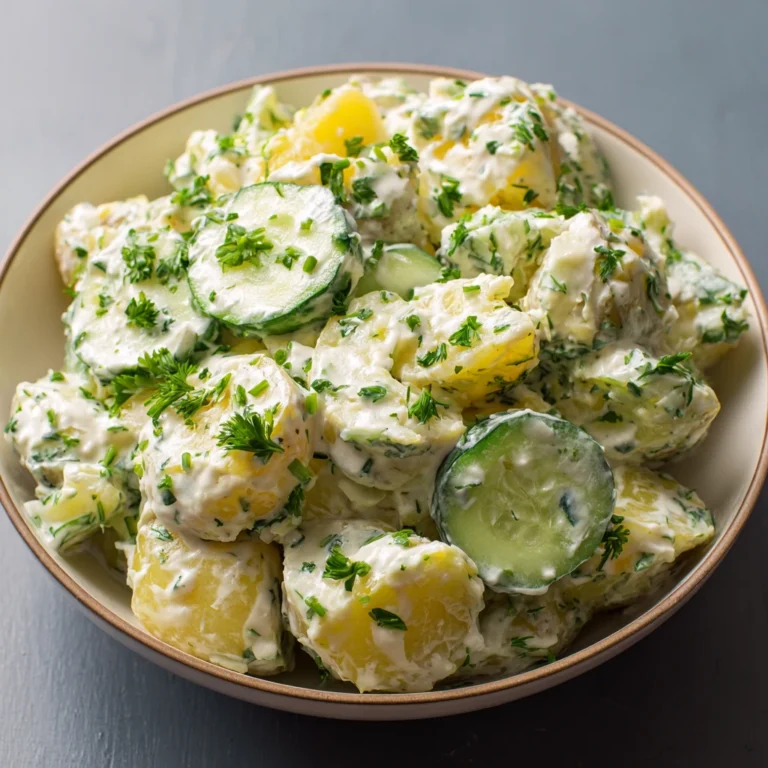 Greek Yogurt Potato Salad Cucumbers Fresh Creamy Lighter