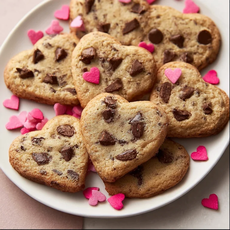 Heart Shaped Chocolate Chip Cookies Valentines Day Cozy