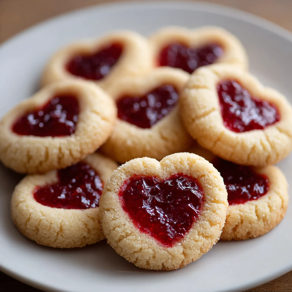 Heart Thumbprint Cookies Soft Buttery Valentine Classic Filled