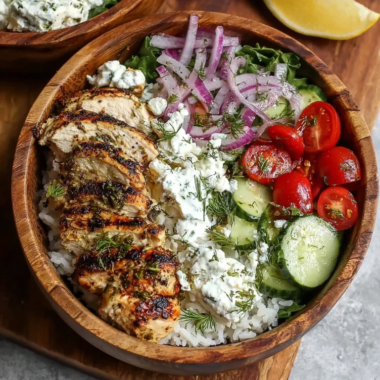 High Protein Mediterranean Lemondill Chicken Bowls