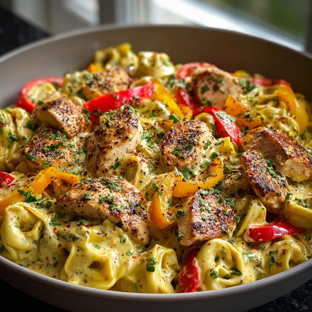 Loaded Cajun Alfredo Tortellini Skillet Flavorful Delight
