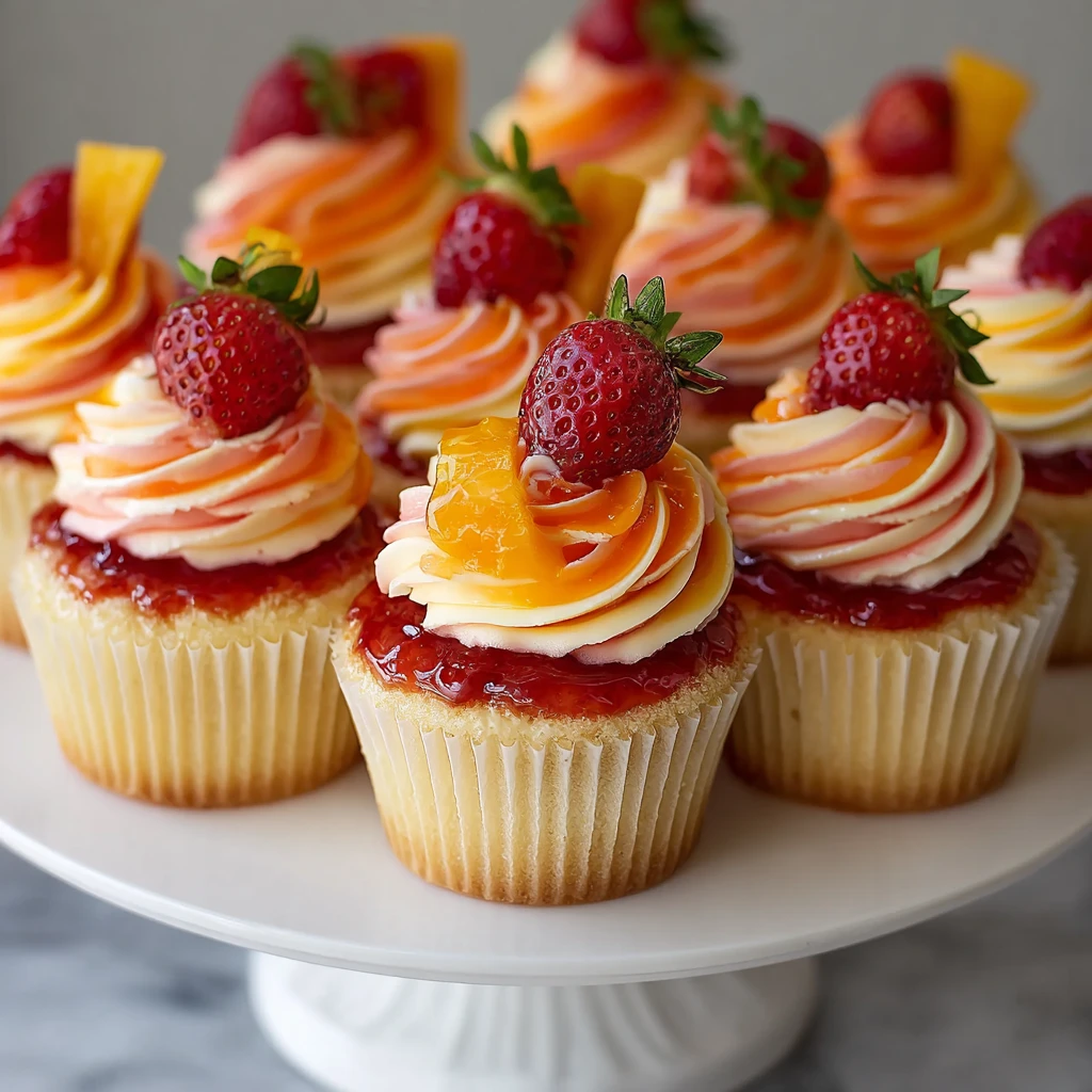 Mango Strawberry Sunset Cupcakes Tropical Delight Recipe