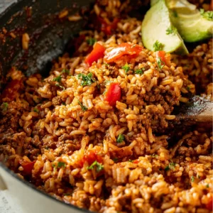 Mexican Beef and Rice Skillet