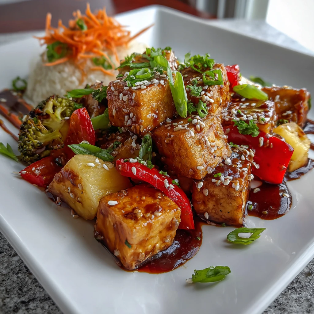 Hawaiian Tofu Sheet Pan Vegan Thats Sweet Savory