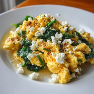 Quick & Easy Spinach & Feta Potato Egg Scramble That Feels Comforting and Fresh