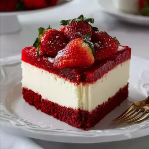 Red Velvet Strawberry Cheesecake