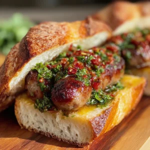Savory Choripán Sandwich Recipe with Easy Zesty Chimichurri Sauce