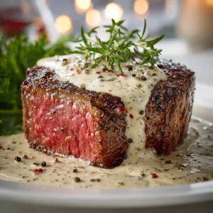 Savory Steak with Bourbon-Infused Garlic Cream Sauce Recipe