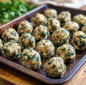 Spinach Feta Turkey Meatballs