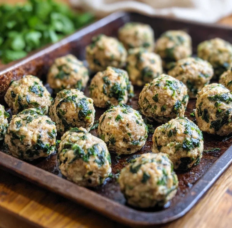 Spinach Feta Turkey Meatballs
