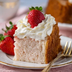 Strawberry Angel Food Cake