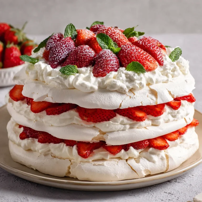 Strawberry Meringue Cake