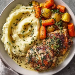 Ultimate Creamy Herb Chicken Thighs with Rustic Veggie Sides