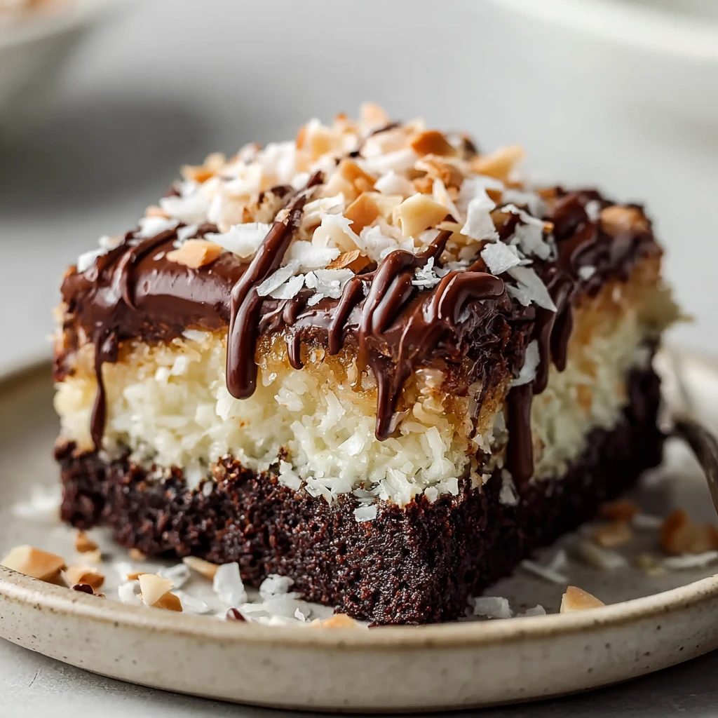 Almond Joy Poke Cake