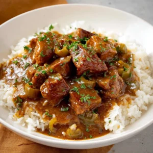 Beef Tips and Rice