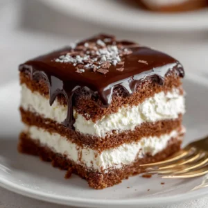 Biscuit Cake with Cream and Chocolate