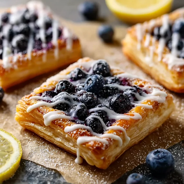 Blueberry Puff Pastry Tarts Lemon Glaze