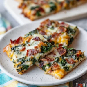 Cheesy Spinach Bacon Appetizer Bars