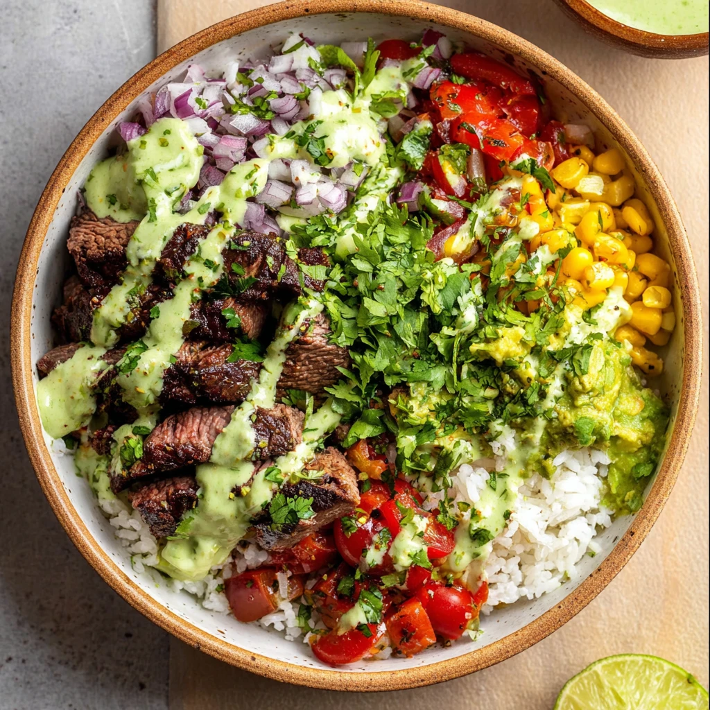Cilantro Lime Steak Rice Bowls