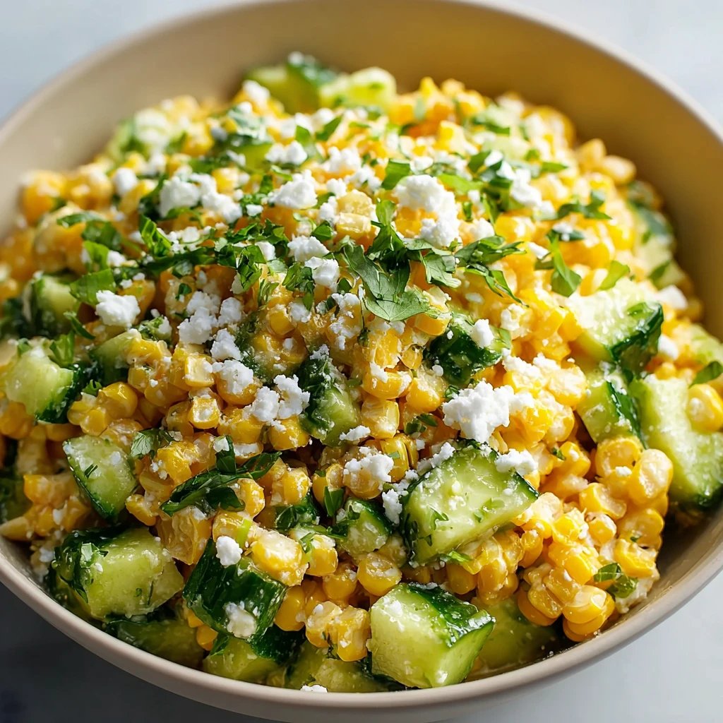 Creamy Cucumber Salad Street Corn Refreshing Delicious