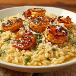 Creamy Parmesan Orzo with Shrimp
